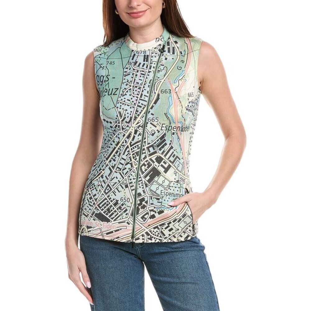 Akris Womens  Printed Vest, Green